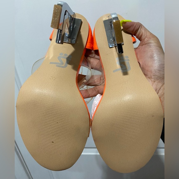 Shane Justin Fashion House Heels Orange size 7 in box/dustbags - Picture 5 of 9